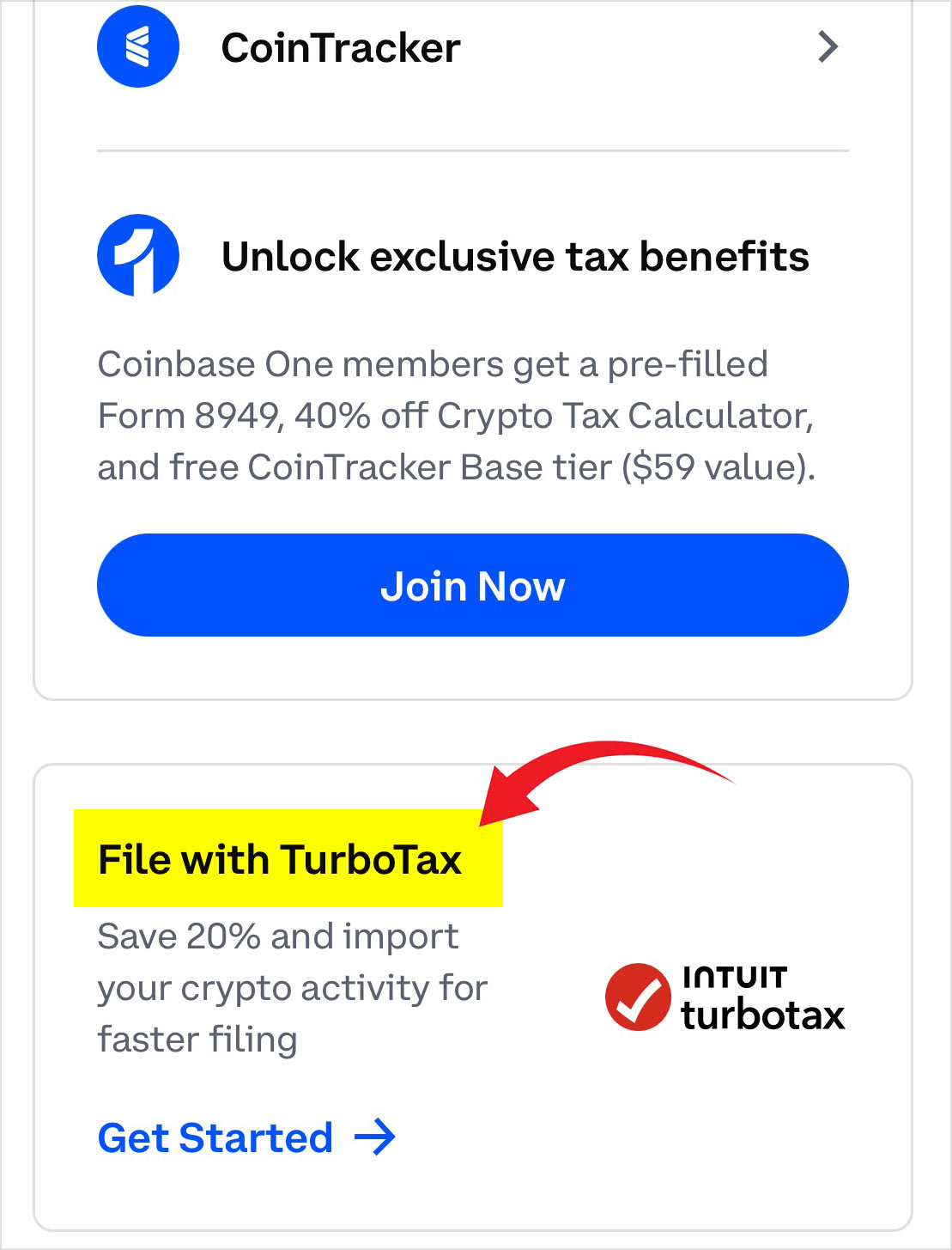 turbotax coinbase discount icon