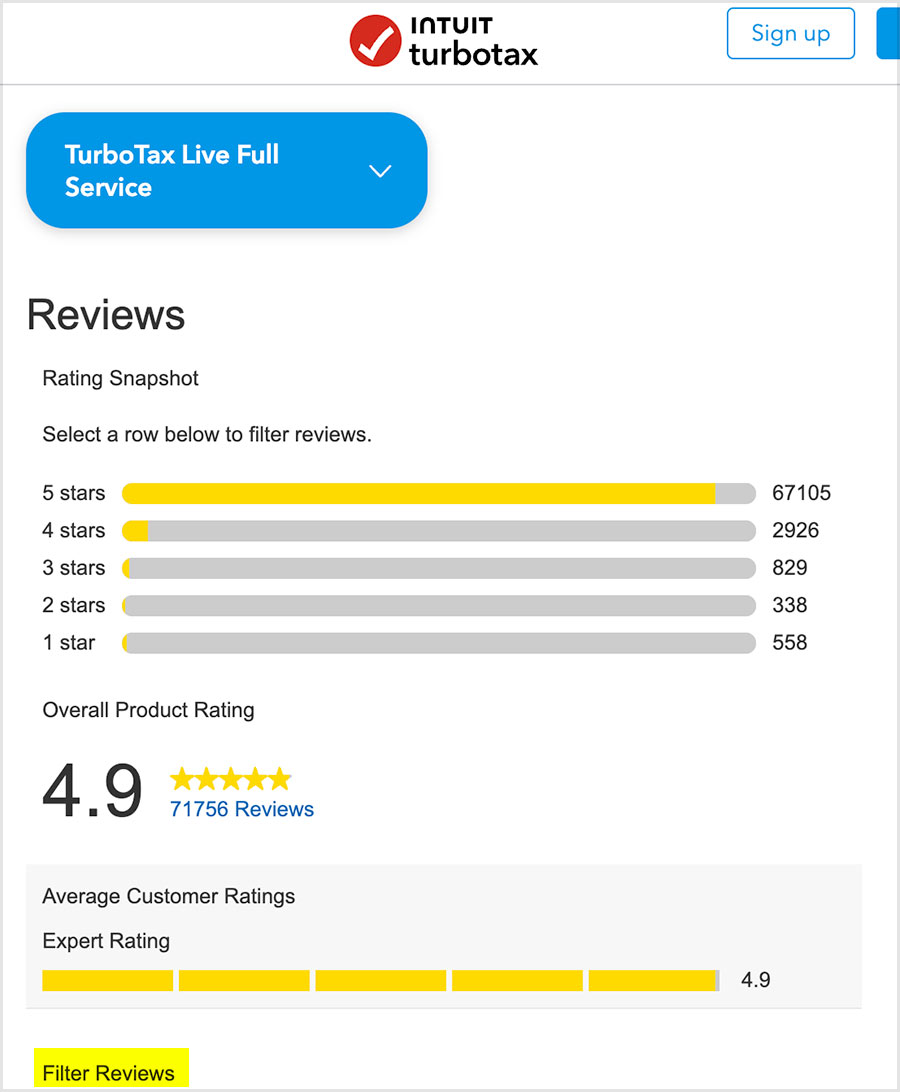 turbotax full service review ratings