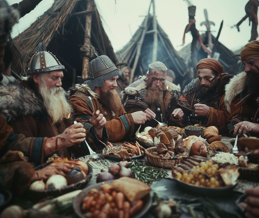vikings eating meal