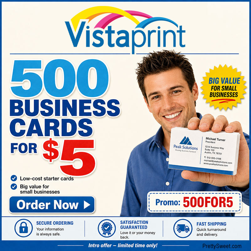 vistaprint 500 business cards $5