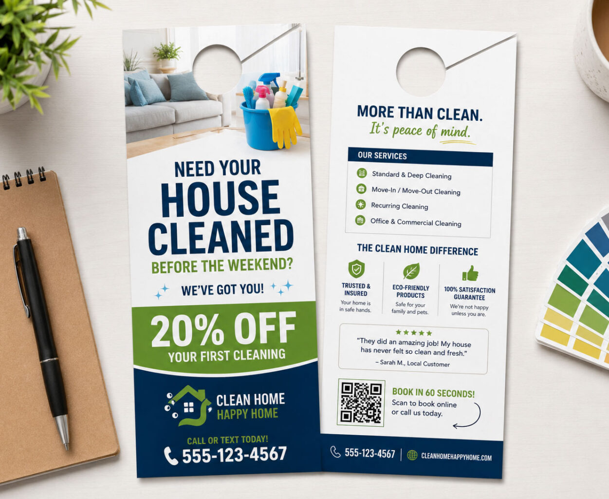 vistaprint door hangers two sided