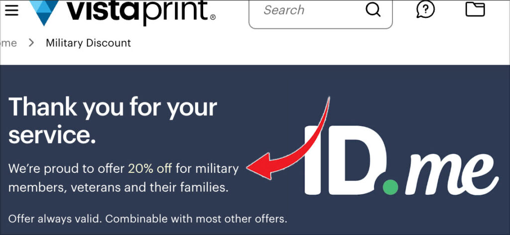 vistaprint military idme discount