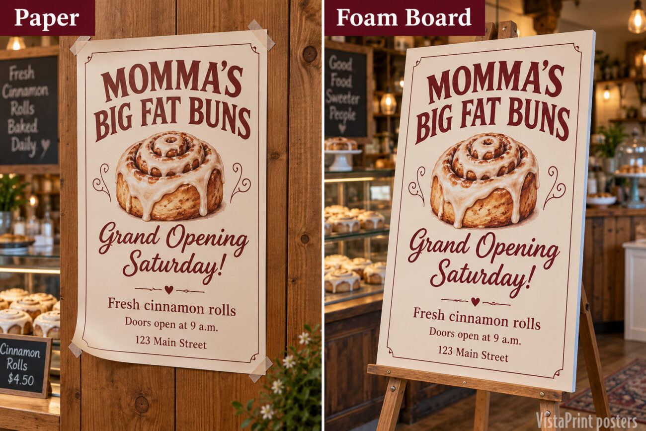 vistaprint posters paper foam board