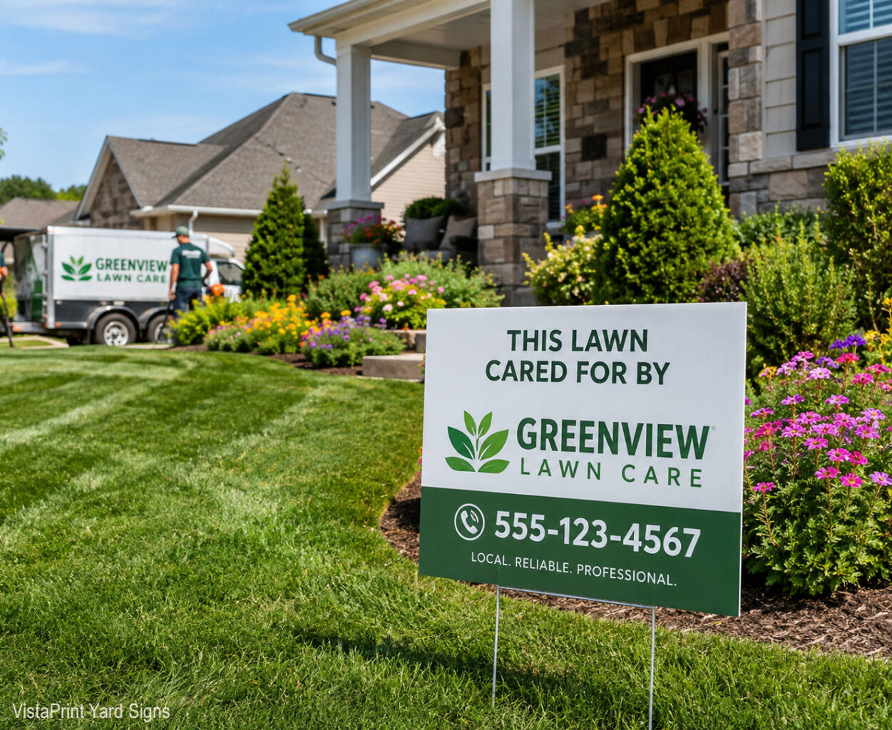vistaprint yard sign landscaping