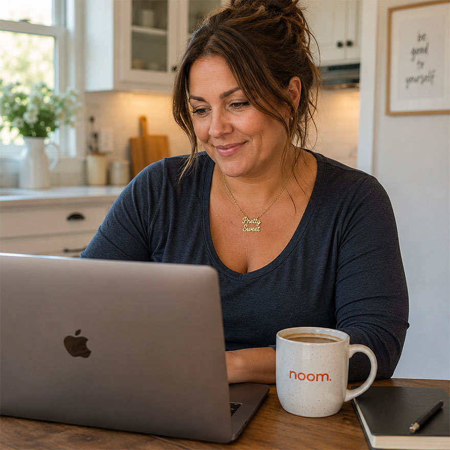 woman on laptop overweight