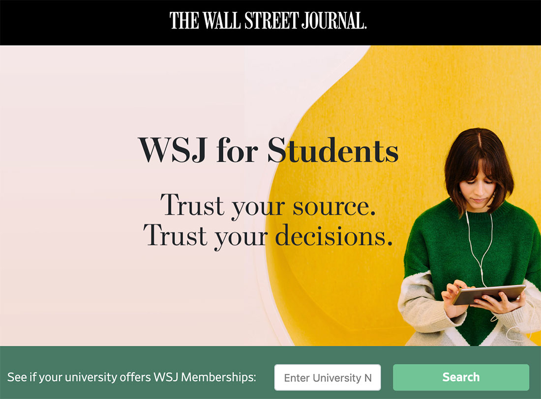 wsj student discount subscribe