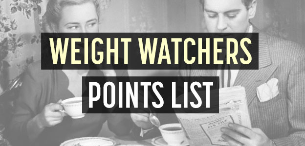 Free Weight Watchers Food Points Chart