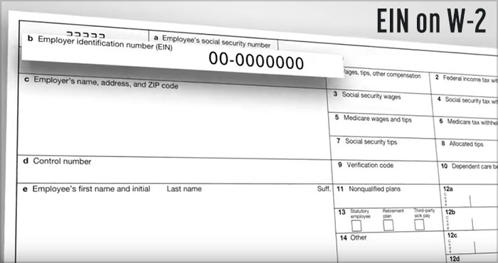 find ein on w-2 taxes