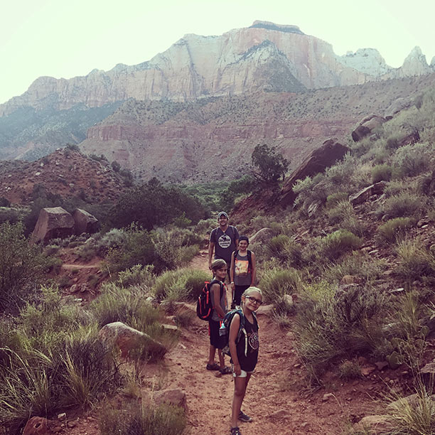 zion park trail hike kids